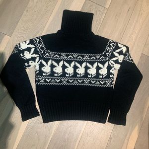 Playboy black and white turtleneck sweater, size medium